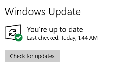 Menú d'actualització de Windows
