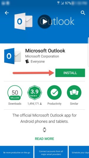 تثبيت Microsoft Outlook