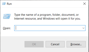 Programa de execução do Windows 10