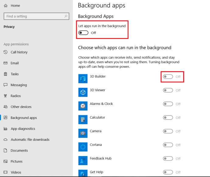 إعدادات الخصوصية في Windows 10