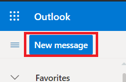 زر رسالة جديدة في Outlook