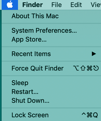 Apple-menuen