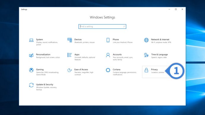 Windows 10 indstillinger privatliv