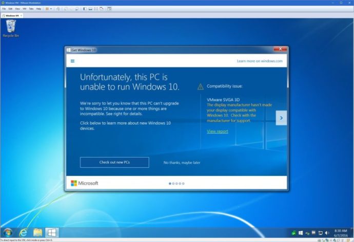 vmware windows 10 svga 3d nie jest kompatybilny