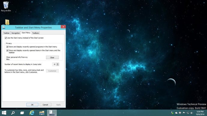 Windows 10 Mostra la pantalla d'inici