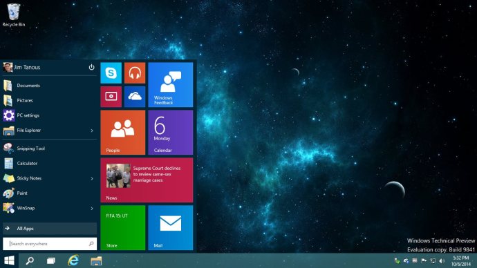 Menú d'inici de Windows 10