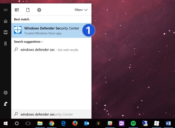 Windows Defender centrum bezpieczeństwa