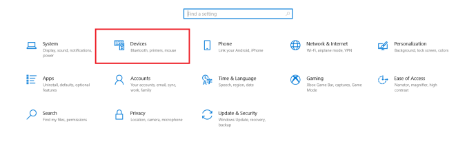 Windows 10 iestatījumu izvēlne